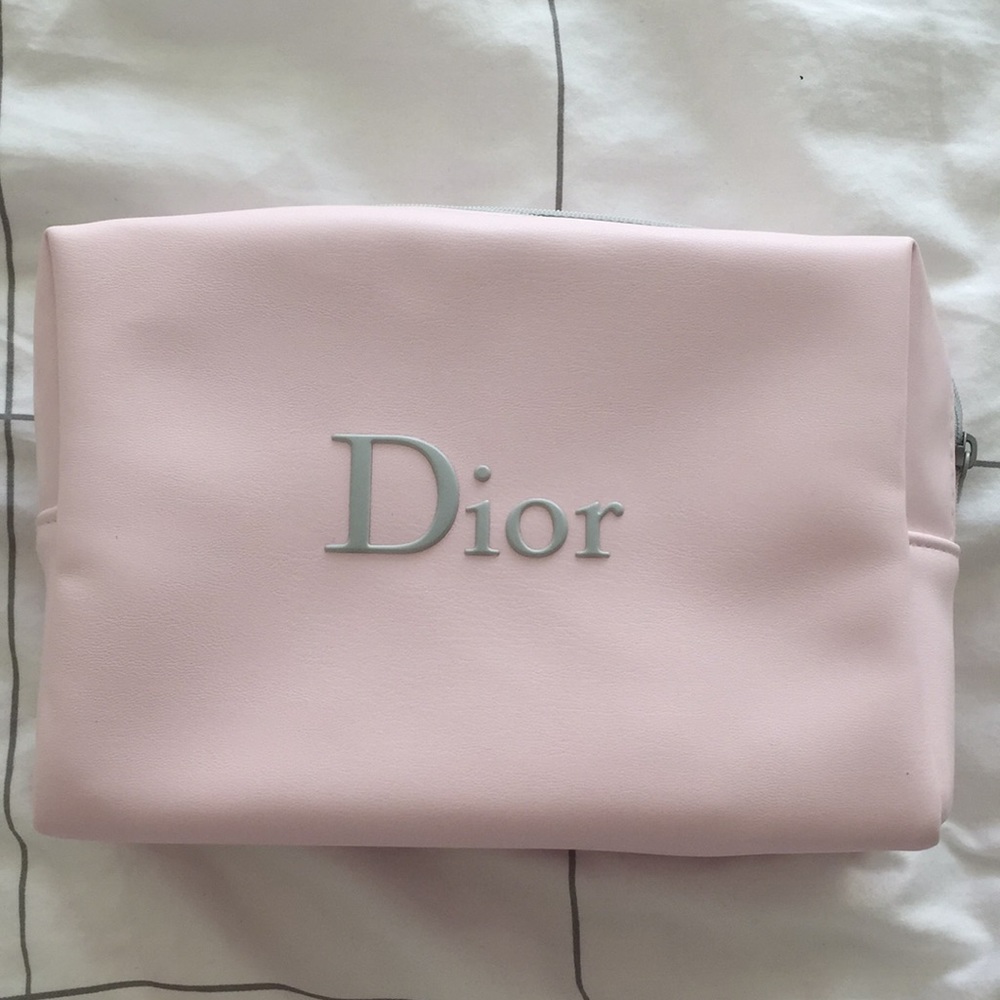 Dior Pouch - Light Pink with Grey Zipper